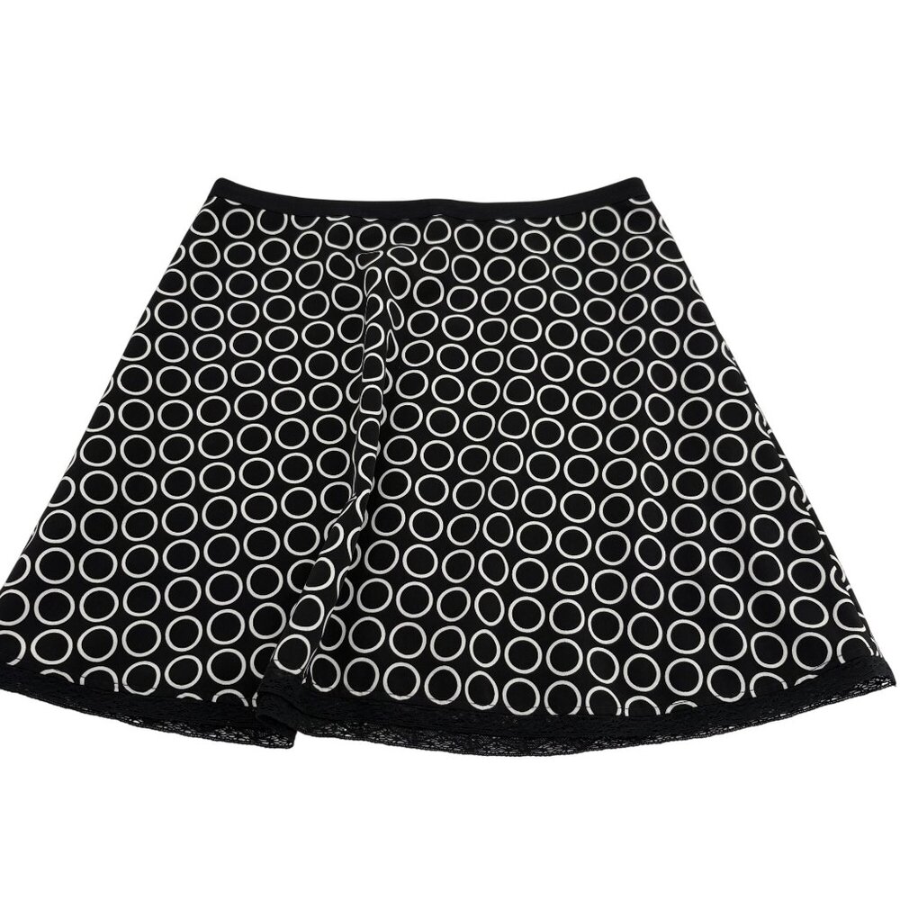 The Limited Womens‎ Circle Pattern Black A-Line Skirt Size 8 Polyester